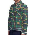 PLAID IN GOLD Unisex Lapel Jacket Cotton