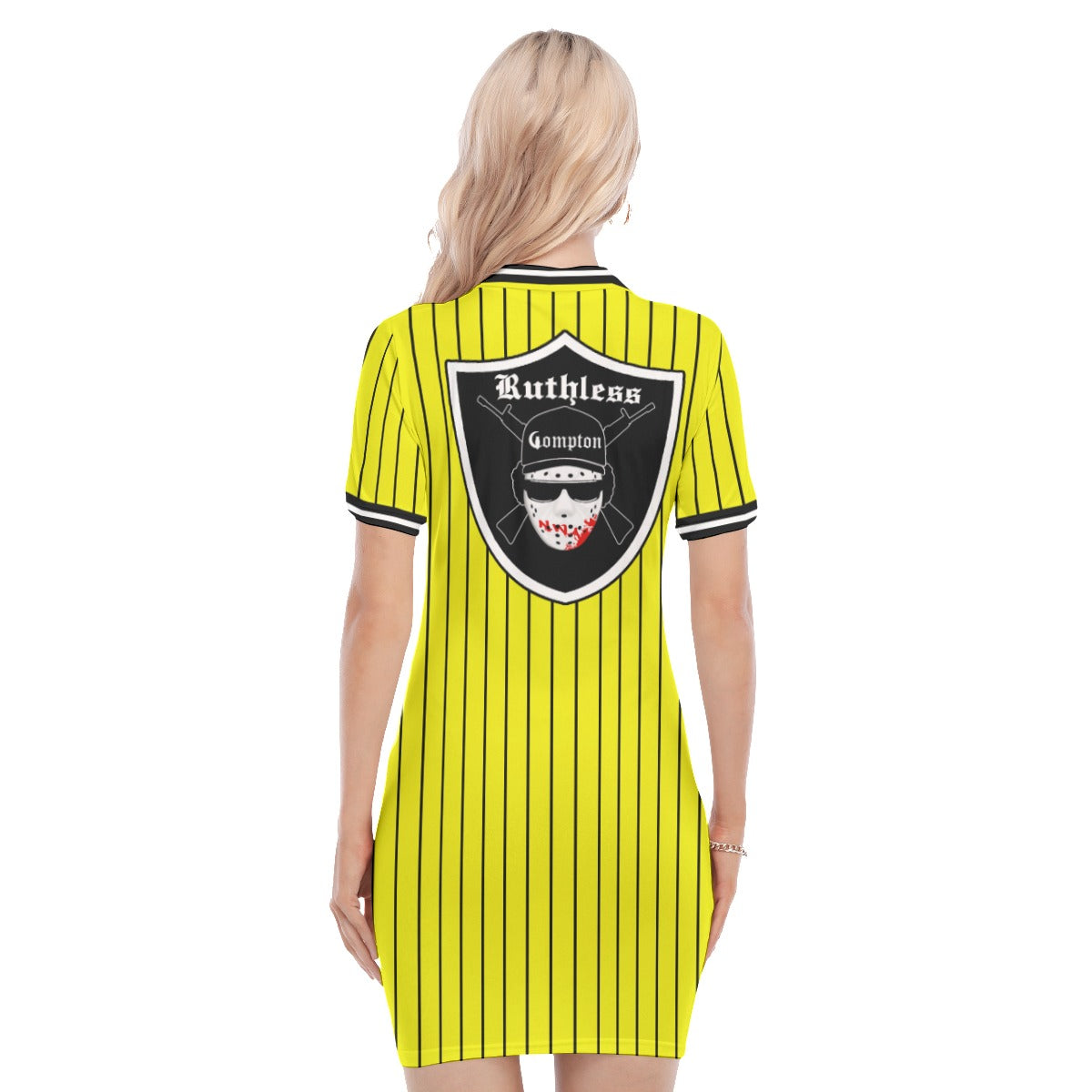 EAZY-E RUTHLESS YLW Women's Polo Collar Dress