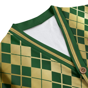 ARLEQUIN GREEN Unisex Cardigan With Button Closure