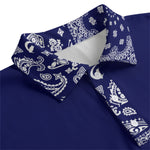 BANDANA MIX NAVY1 Unisex Lapel Collar Sweater