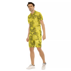 TIE DYE YLW Men's Short Sleeve Shirt Sets