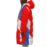 FRANCE RED Unisex Long Down Jacket