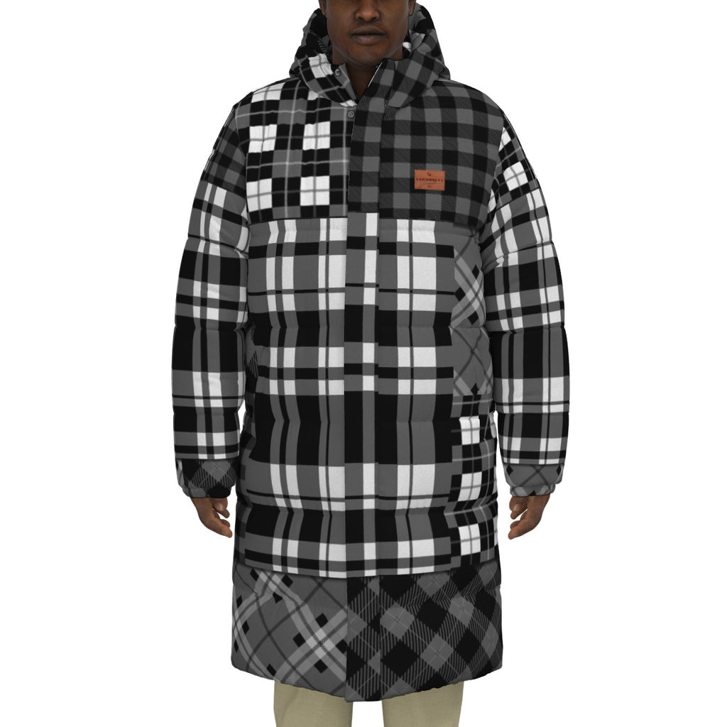 FLEXIN PLAID BLC Unisex Long Down Jacket
