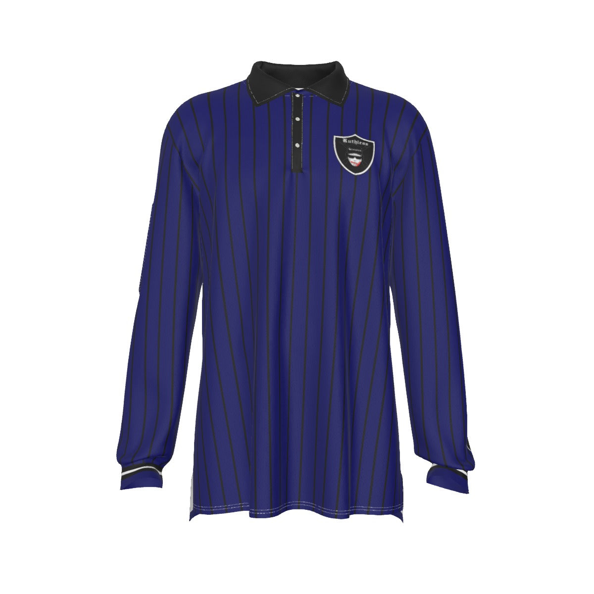 EAZY-E RUTHLESS NAVY Men's Long Sleeve Polo Shirt