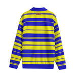 STRIPE UP CRENSHAW Unisex Lapel Collar Sweater