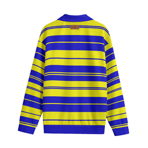 STRIPE UP CRENSHAW Unisex Lapel Collar Sweater