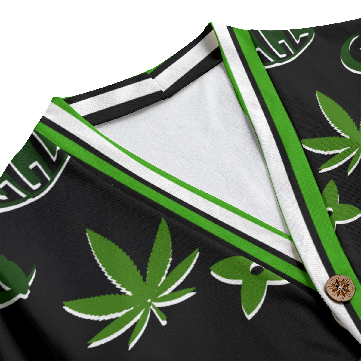 WEEDY LCC GREENBLC Unisex V-neck Cardigan With Button Closure