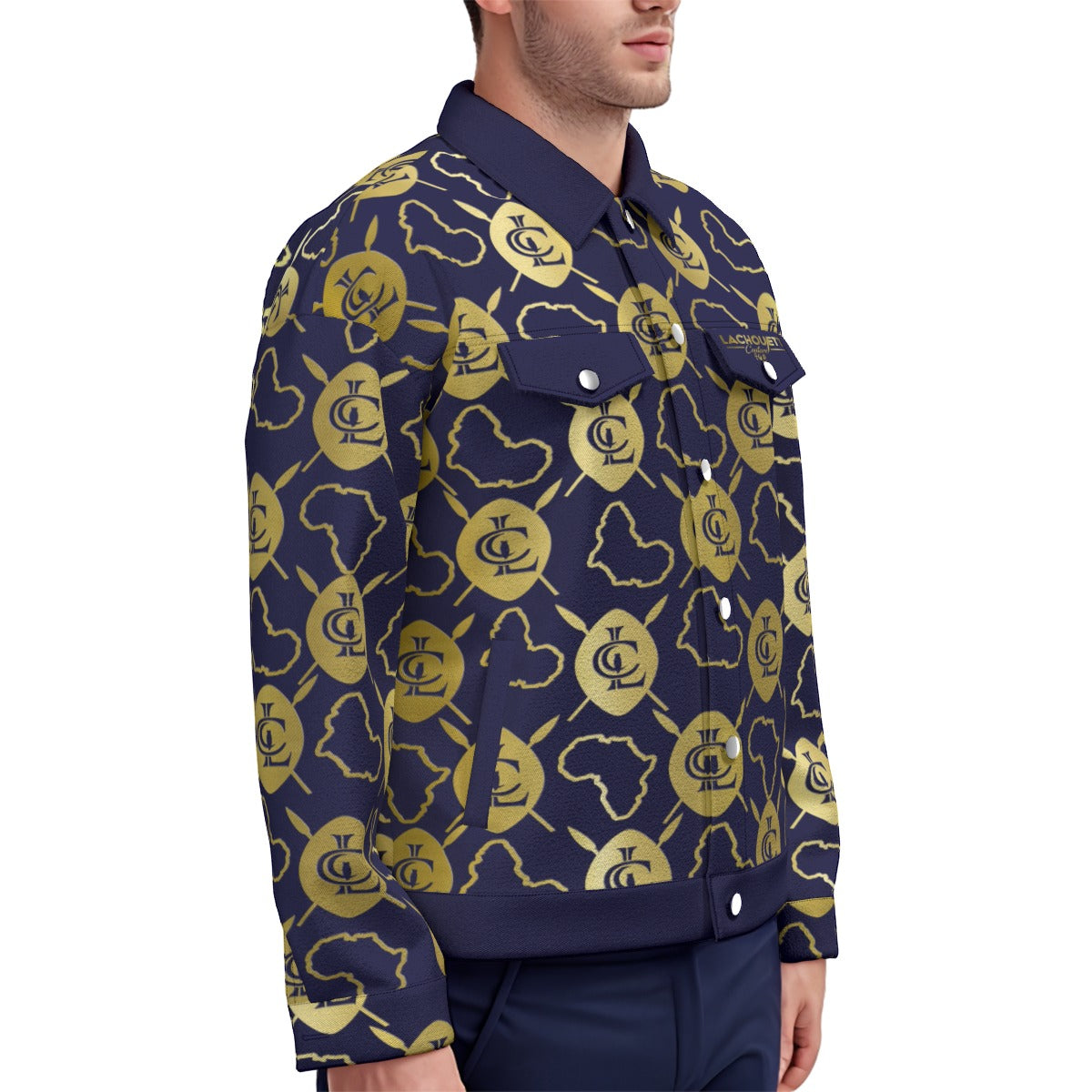 AFRICAN WARRIOR NAVY Unisex Lapel Jacket