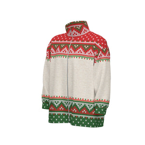 LCC KNITTED XMAS Unisex Stand Collar Zipped Thick Jacket