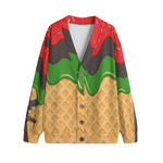 RBG ICE CREAM RVLT Unisex V-neck Cardigan With Button Closure