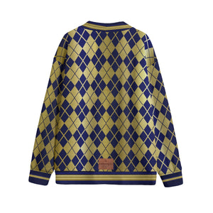 ARLEQUIN BLEU Unisex Cardigan With Button Closure