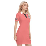 GET YA WALK ON PINKISH Women's Polo Collar Dress