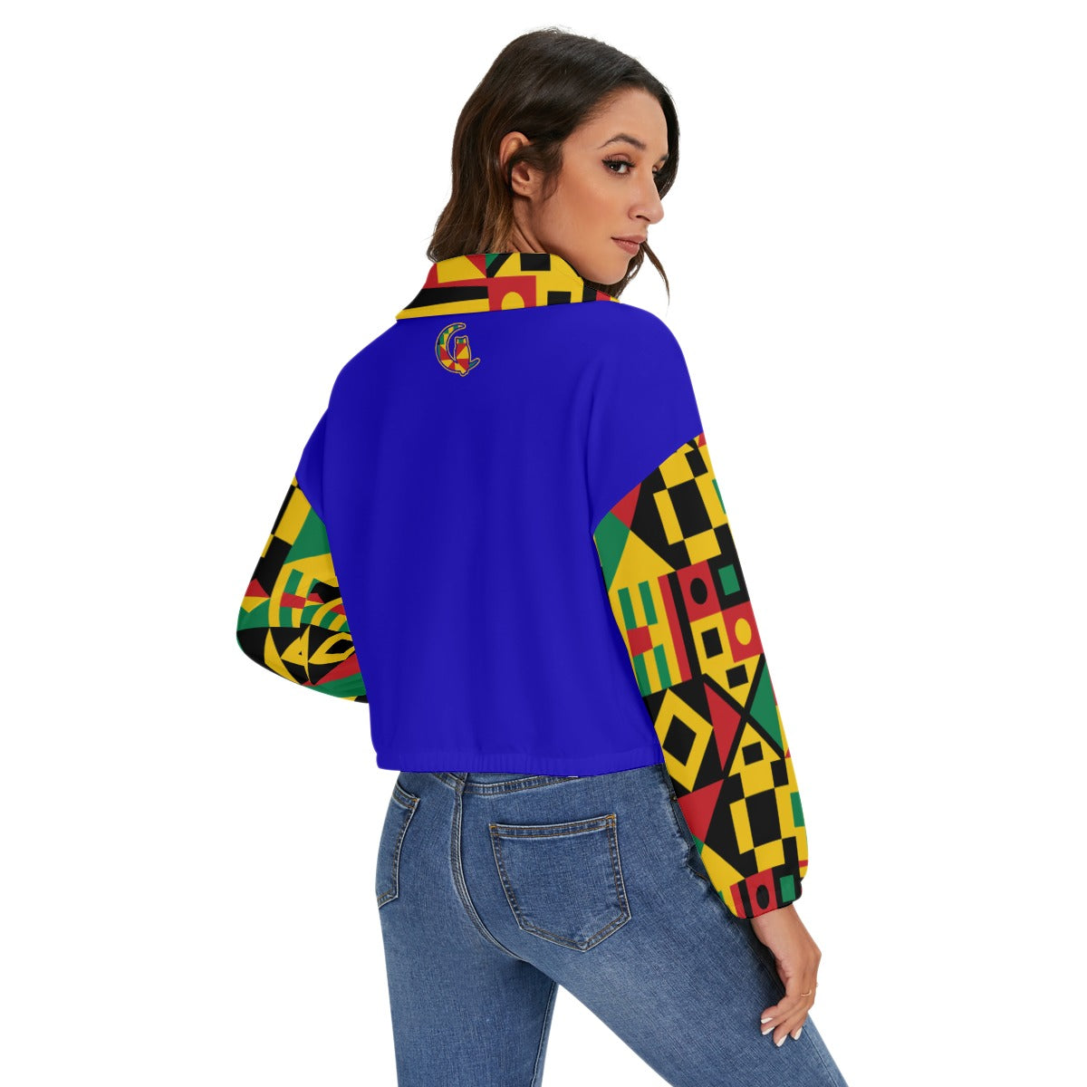 KENTE BUTAN BLUE Women's Zip Jacket
