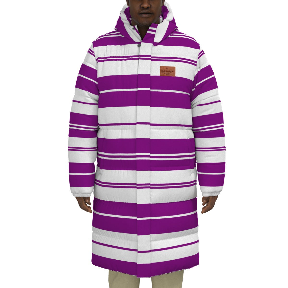 STRIPES GRAPES Unisex Long Down Jacket