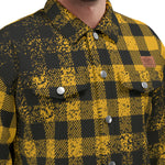 DUSTY PLAID YLW Unisex Lapel Jacket  Cotton
