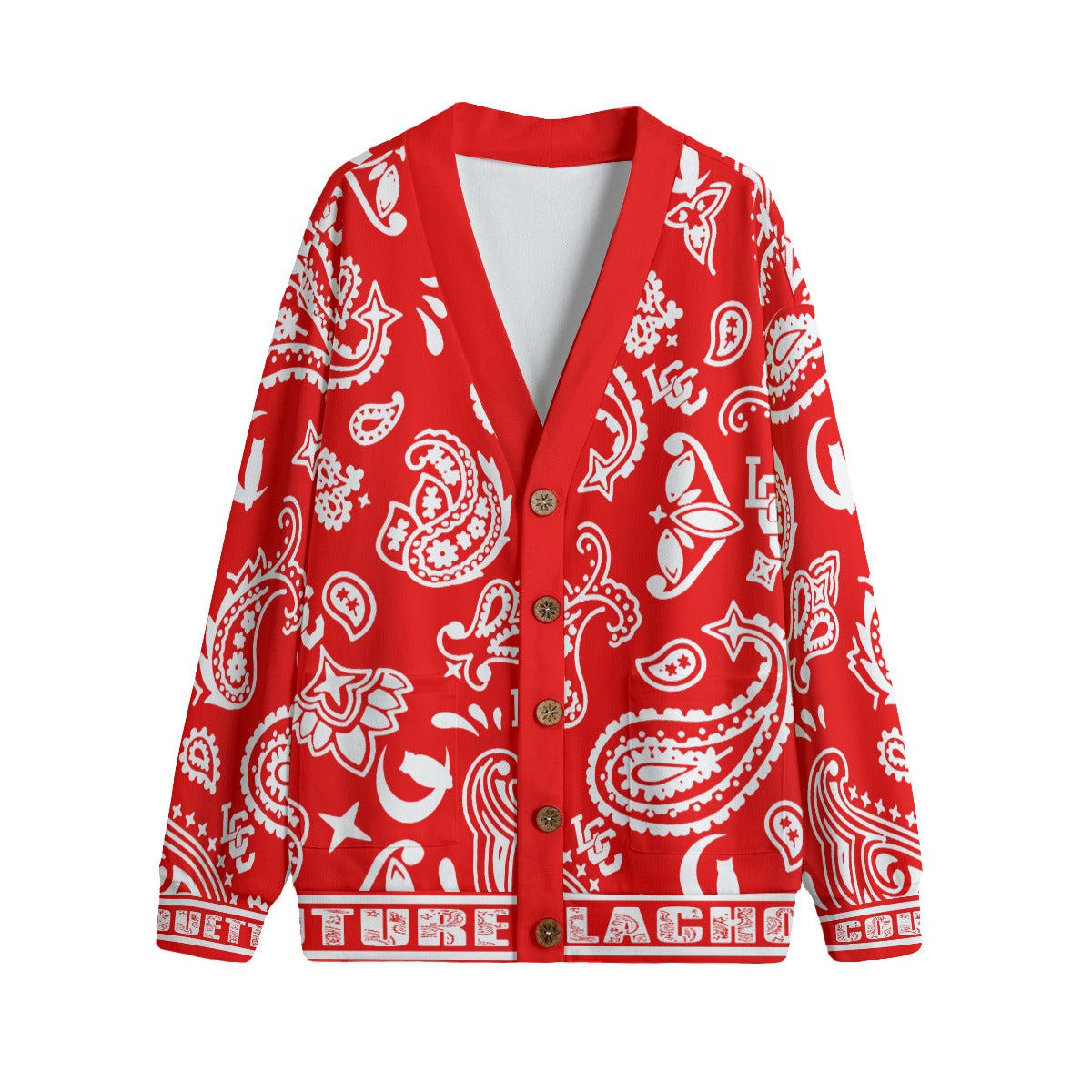 BANDANA PAISLEY Bs'UP Unisex Cardigan With Button Closure