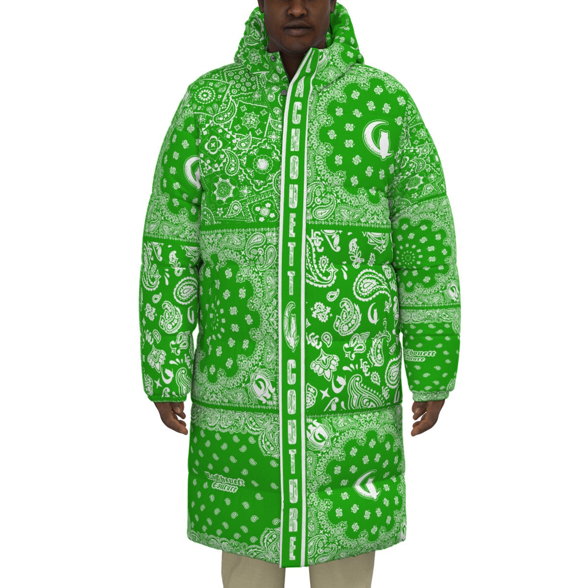BANDANA MIX GREEN Unisex Long Down Jacket