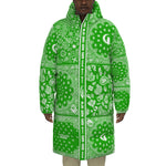 BANDANA MIX GREEN Unisex Long Down Jacket