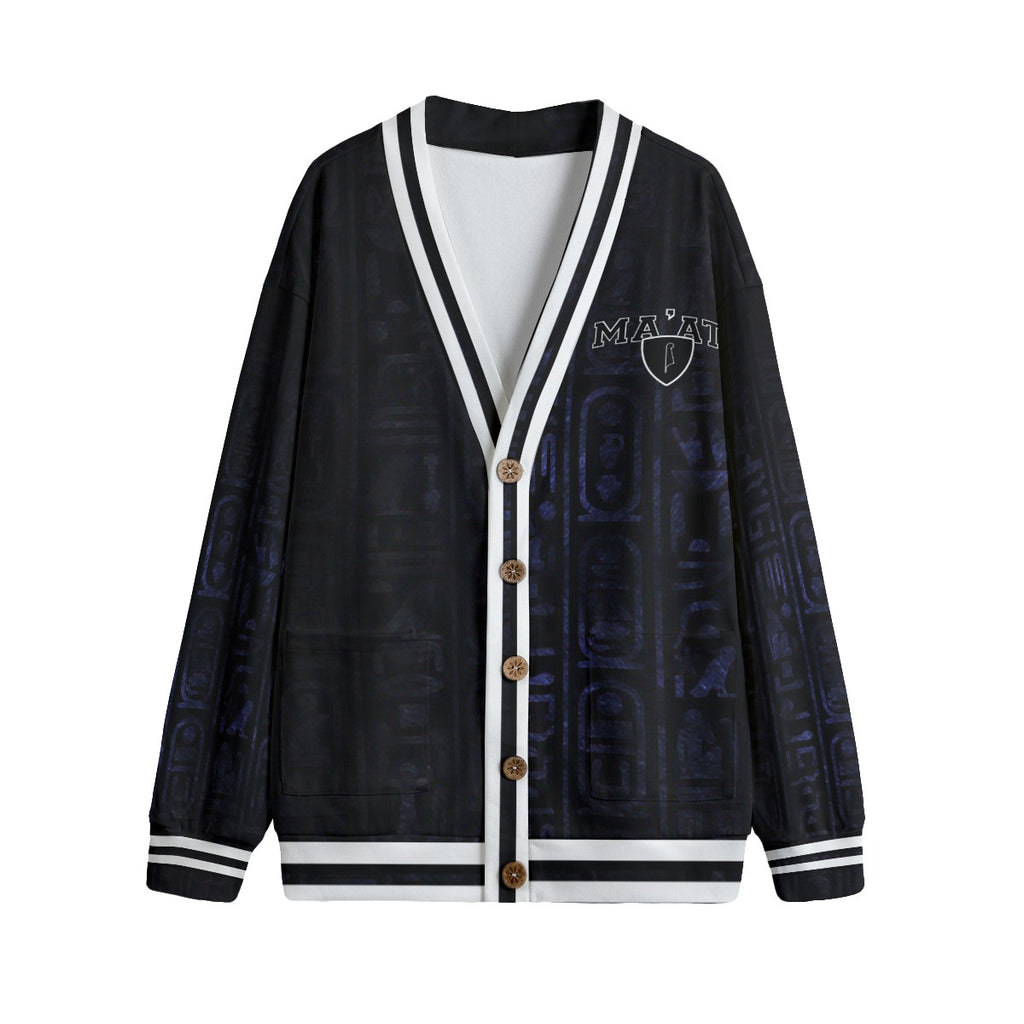 HOTEP MA'AT Unisex V-neck Cardigan With Button Closure