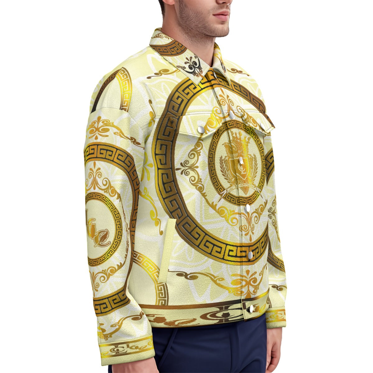 LCC RICH WHT Unisex Lapel Jacket