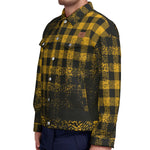 DUSTY PLAID YLW Unisex Lapel Jacket  Cotton