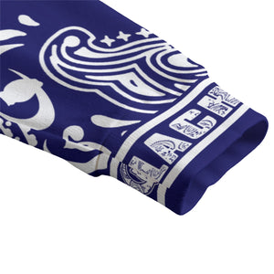 BANDANA PAISLEY NAVY Unisex Cardigan With Button Closure