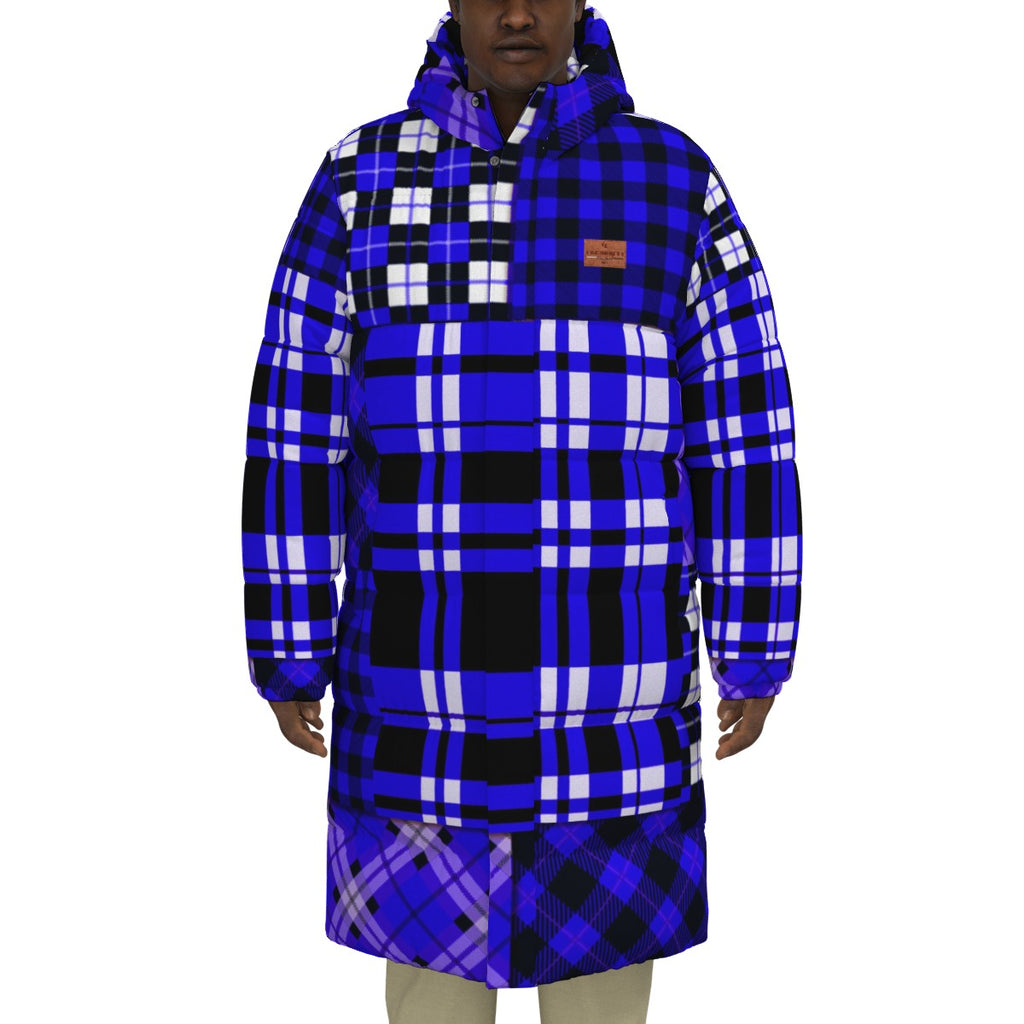 FLEXIN PLAIN BLUE Unisex Long Down Jacket
