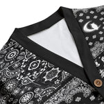 BANDANA MIX BLC Unisex V-neck Cardigan With Button Closure