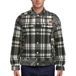 FLEXIN PLAID GREY Unisex Lapel Jacket Cotton