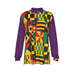 KENTE BUTAN PRPLE Men's Long Sleeve Polo Shirt