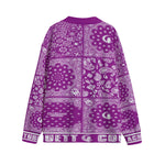 BANDANA MIX GRAPES Unisex V-neck Cardigan With Button Closure