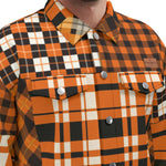 FLEXIN PLAID ORANGE Unisex Lapel Jacket Cotton