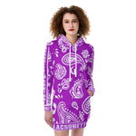 BANDANA PAISLEY GRAPES Women's Heavy Fleece Long Hoodie