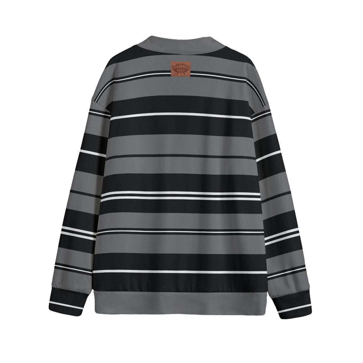 STRIPE UP GREYBLC Unisex V-neck Cardigan With Button Closure