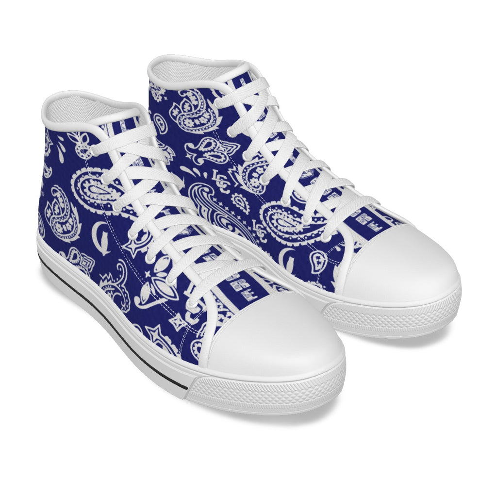 BANDANA PAISLEY NAVY High Canvas Shoes