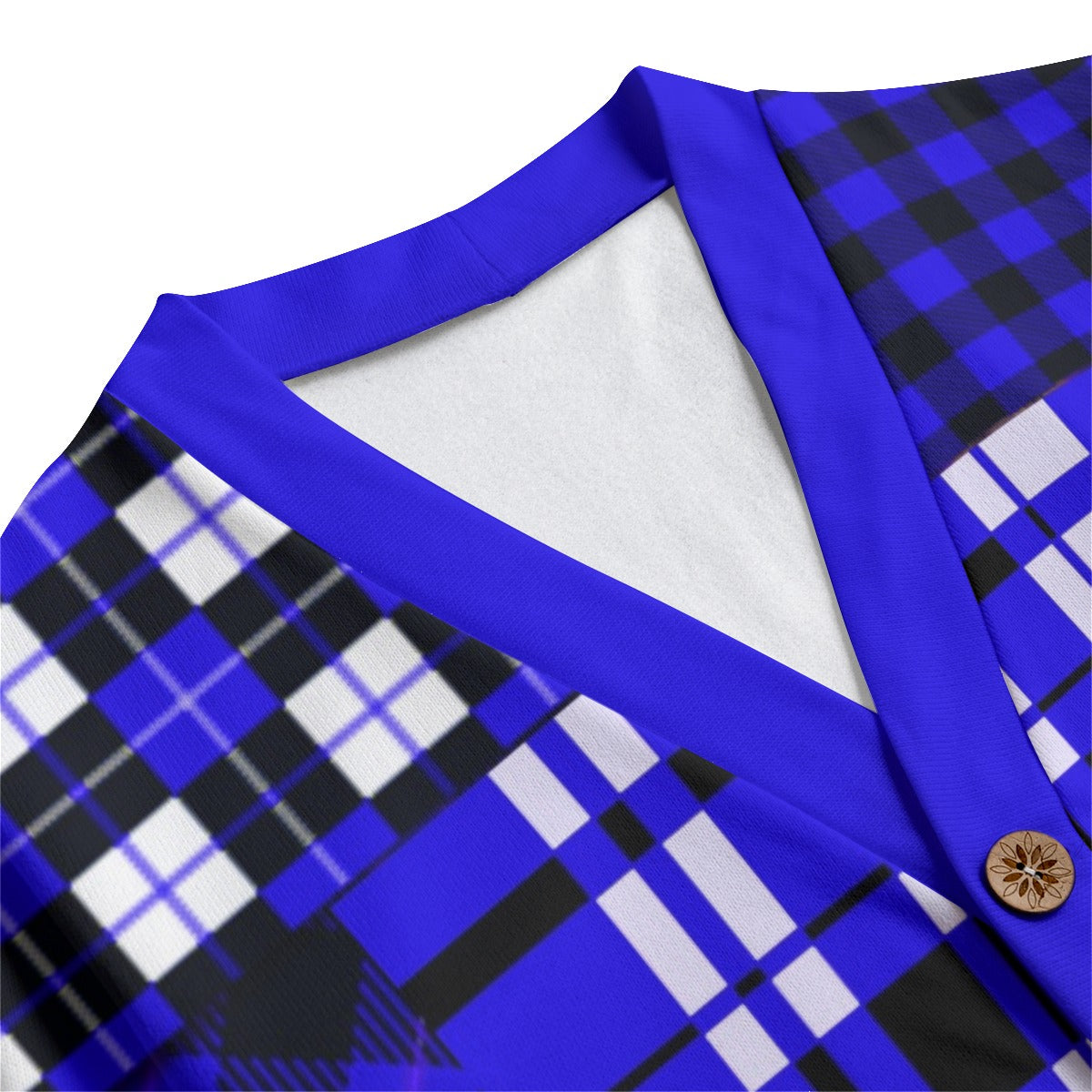 FLEXIN FLANNEL BLEU Unisex Cardigan With Button Closure