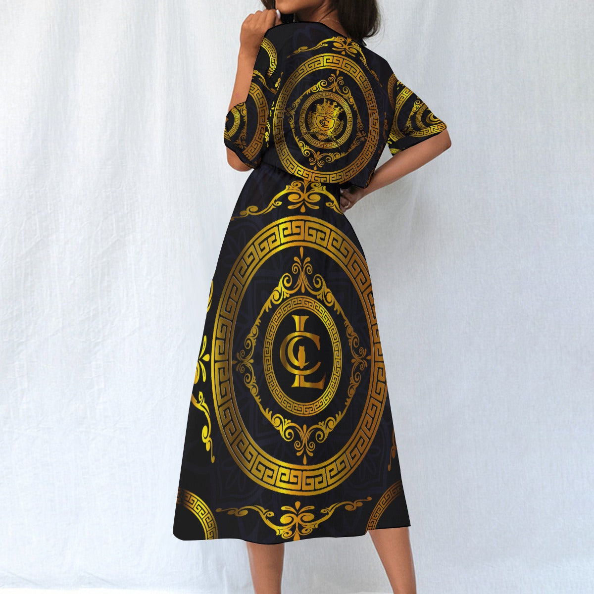 LCC RICH BLC Women's Elastic Waist Dress