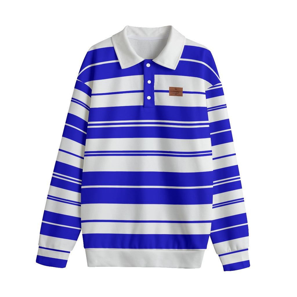 STRIPE UP CRIPTONITE Unisex Lapel Collar Sweater