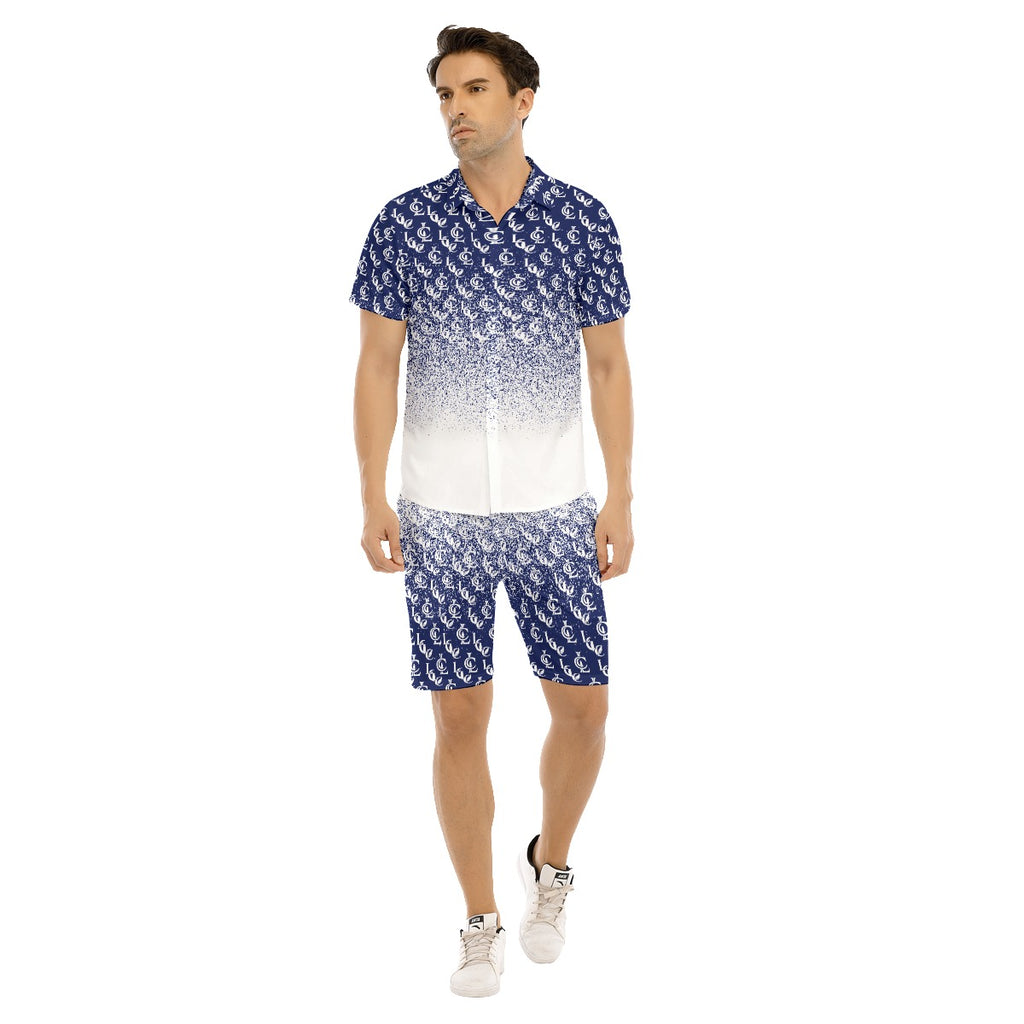 NEW RICH BLUE Men's Short Sleeve Shirt Set