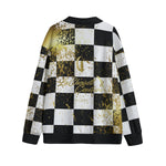 DAMIER IN GOLD Unisex V-neck Cardigan With Button Closure
