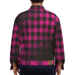 DUSTY PLAID GRPS Unisex Lapel Jacket  Cotton