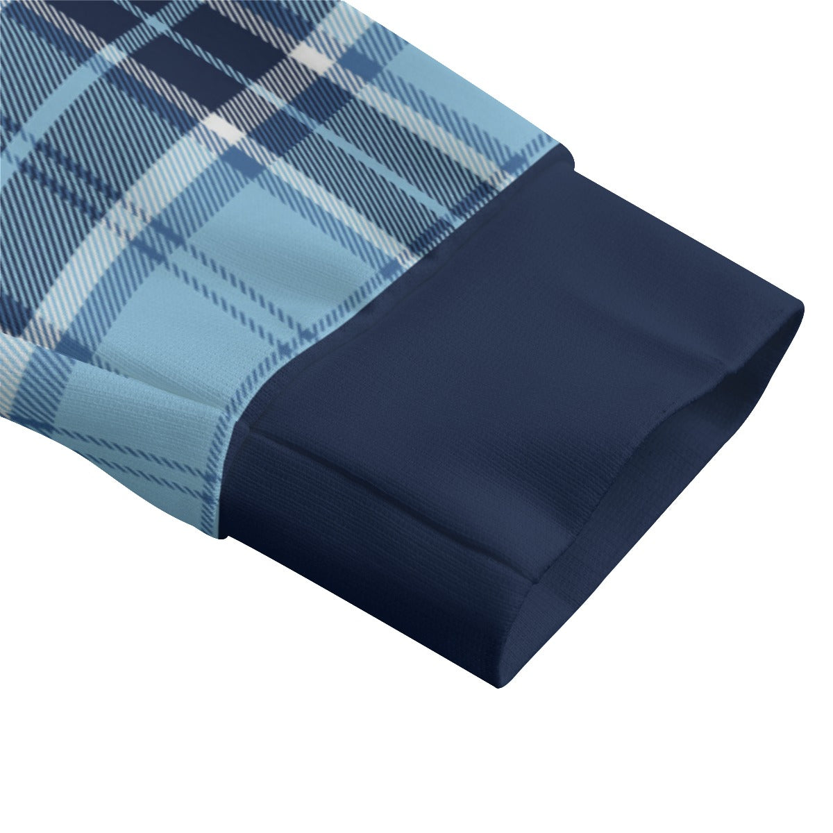 PLAID STYLE BLUE Unisex Lapel Collar Sweater