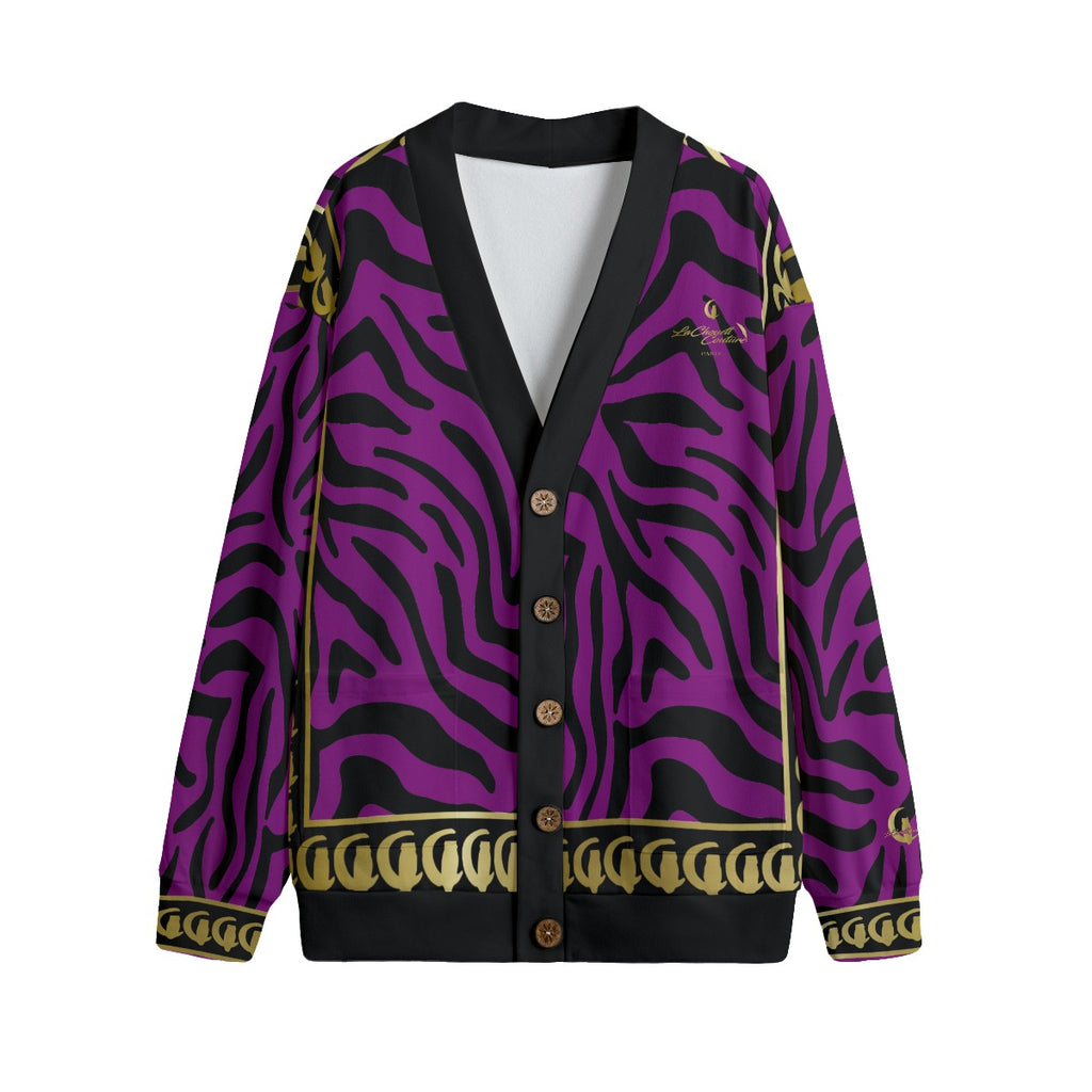 PRIVILEGE GRAPES Unisex V-neck Cardigan With Button Closure