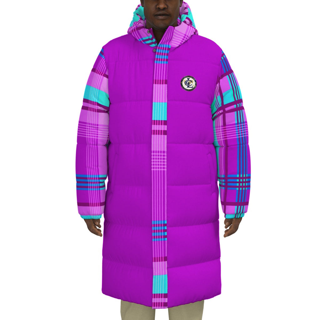 MADRAS PURPLE Unisex Long Down Jacket
