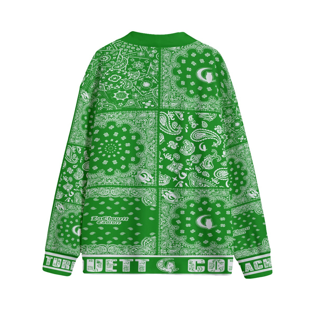 BANDANA MIX GREEN Unisex V-neck Cardigan With Button Closure