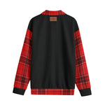 PLAID STYLE RED Unisex Lapel Collar Sweater
