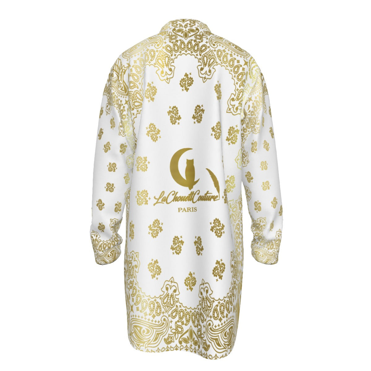 BANDANA GOLDWHT Men's Stand-up Collar Long Shirt