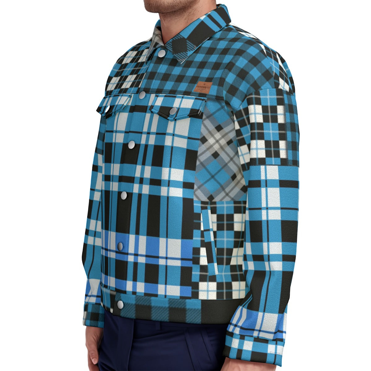 FLEXIN PLAID TRQSE Unisex Lapel Jacket  Cotton