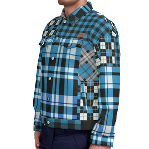 FLEXIN PLAID TRQSE Unisex Lapel Jacket  Cotton