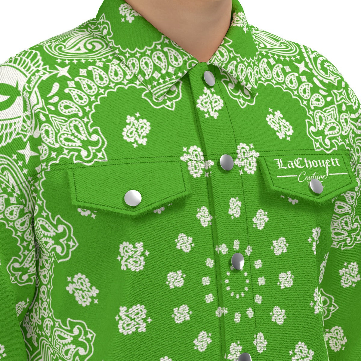 BANDANA GREEN Unisex Lapel Jacket